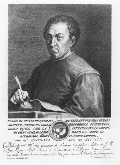 Portret van Poggio Bracciolini, 1769 door Francesco Allegrini